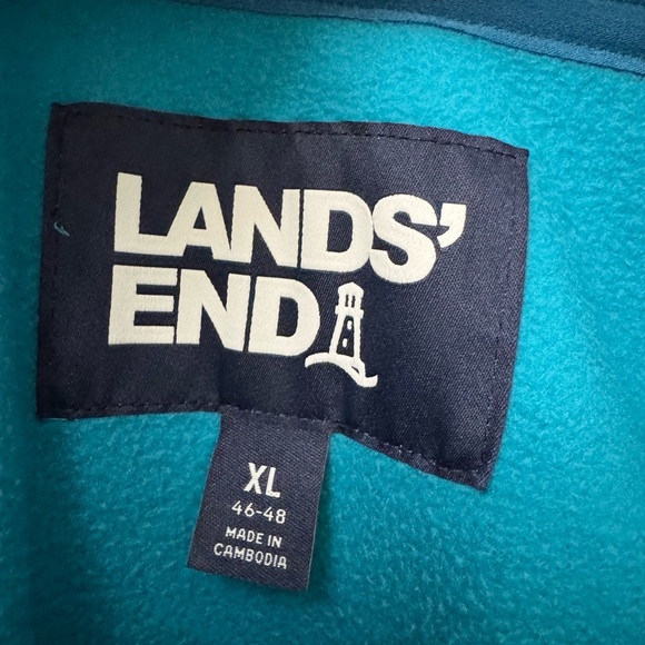 Men's Blue Lands' End Long Sleeve Cozy Quarter Zip Pullover Size XL - Picture 7 of 8